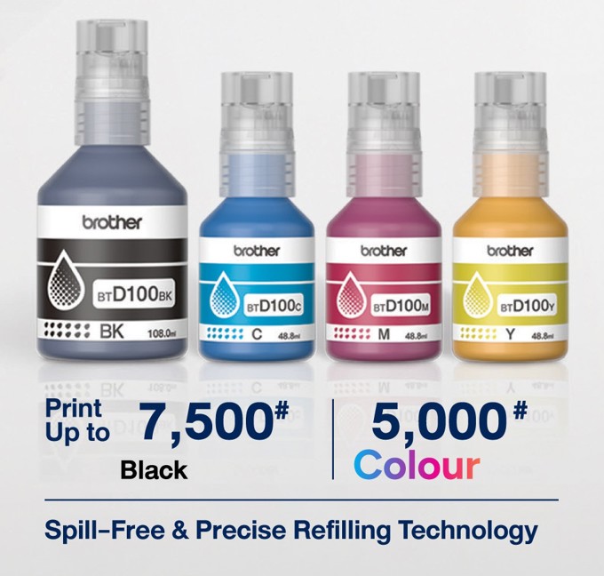 BỘ MỰC IN BROTHER BTD100 BLACK – CYAN – MAGENTA – YELLOW  BỘ MỰC IN BROTHER BTD100 BLACK – CYAN – MAGENTA – YELLOW